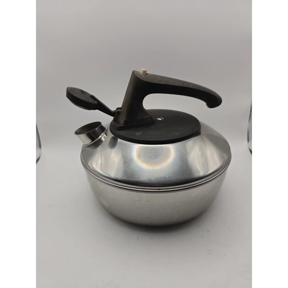 Vintage REVERE WARE 1801 All Stainless Steel Teapot Kettle Pre-1968